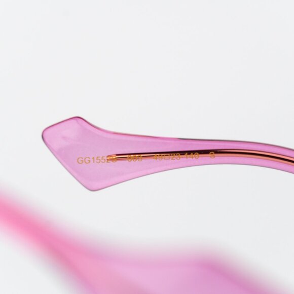 Gucci Women Sunglasses Transparent Pink Gradient Butterfly GG1552S 003 NEW - Picture 8 of 12